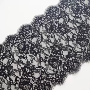 black eyelash chantilly lace trim coupon, lace for sewing dress and corsets