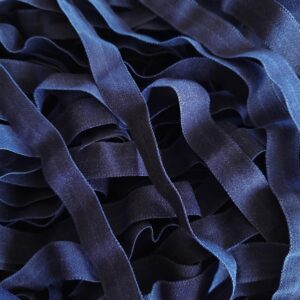 2 meters in size 15 mm dark blue fold-over elastic, stretchy foldover elastic for lingerie