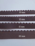 Elastico felpato picot con bordo color pepe, 2 metri, nelle misure 10/12/15/20mm, per sottoseno reggiseno, elastico per cucito lingerie - immagine 2