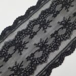 black elastic lace trim for sewing lingerie, lace fabric for bra making