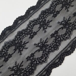 passamaneria in pizzo elastico nero per cucire lingerie, tessuto di pizzo per la realizzazione di reggiseni