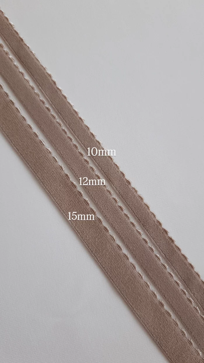 2 mètres d'élastique peluche picot bord café au lait pour sous-bande de soutien-gorge, élastique pour couture de lingerie, tailles 10/12/15 mm – Image 3