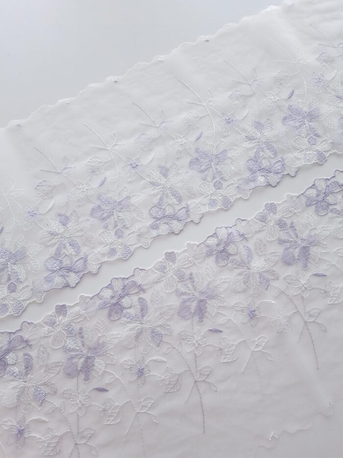 Ensemble de 2 m de dentelle en tulle brodé miroir pour confection de soutien-gorge, dentelle brodée florale pour couture de lingerie – Image 2