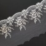 Set speculare da 2 m di pizzo in voile ricamato bianco per cucire biancheria intima, pizzo floreale ricamato per la creazione di reggiseni