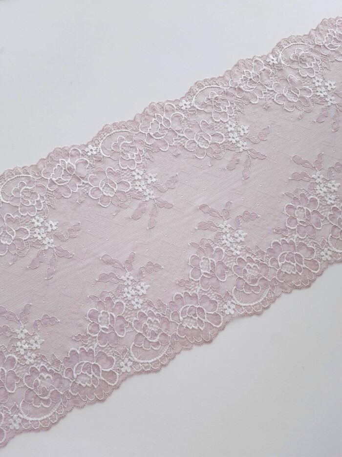 Passamaneria in pizzo elasticizzato per lingerie, tessuto in pizzo elastico per reggiseni - immagine 2