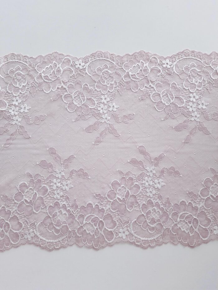 Passamaneria in pizzo elasticizzato per lingerie, tessuto in pizzo elastico per reggiseni - immagine 3