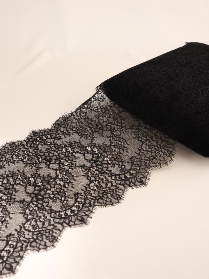 black eyelash chantilly lace trim coupon, lace for sewing dress and corsets - Image 3