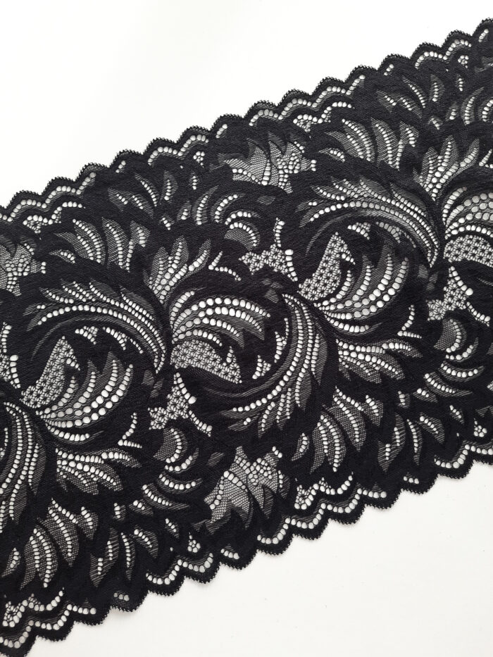 bordure en dentelle élastique noire pour la couture de lingerie, tissu en dentelle pour la confection de soutiens-gorge – Image 2
