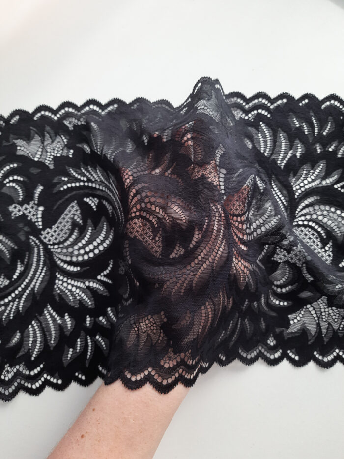 bordure en dentelle élastique noire pour la couture de lingerie, tissu en dentelle pour la confection de soutiens-gorge – Image 4