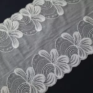 Antique white stretch lace fabric