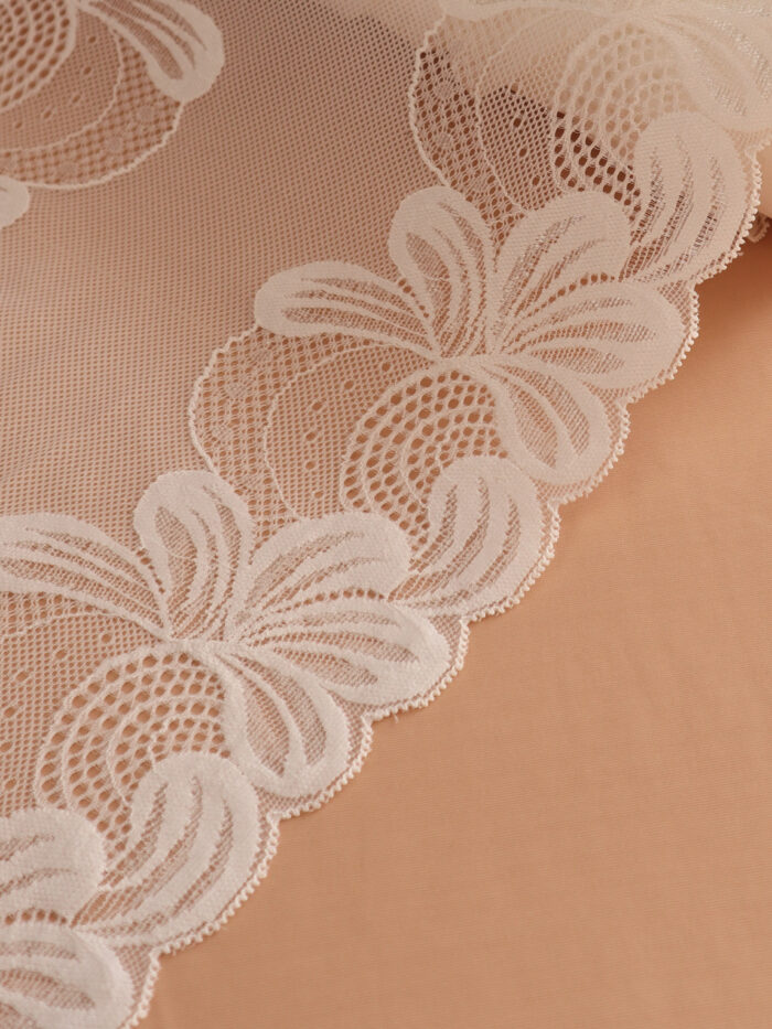 Tissu de dentelle extensible blanc antique – Image 5