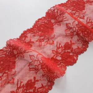 red floral elastic lace trim for sewing lingerie, 16 cm/ 6.29