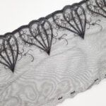 Conjunto de 2 m de voile bordado negro espejado con lurex para coser ropa interior, encaje para hacer sujetadores