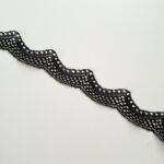 black narrow stretch lace trim, width 3 cm/ 1.18''