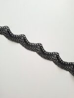 puntilla de encaje elástico estrecho negro, ancho 3 cm/ 1,18''