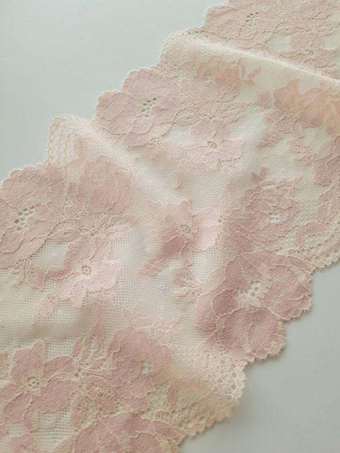 Bordure de dentelle élastique florale pour la couture de lingerie, 19 cm/ 7,48 po de large – Image 2