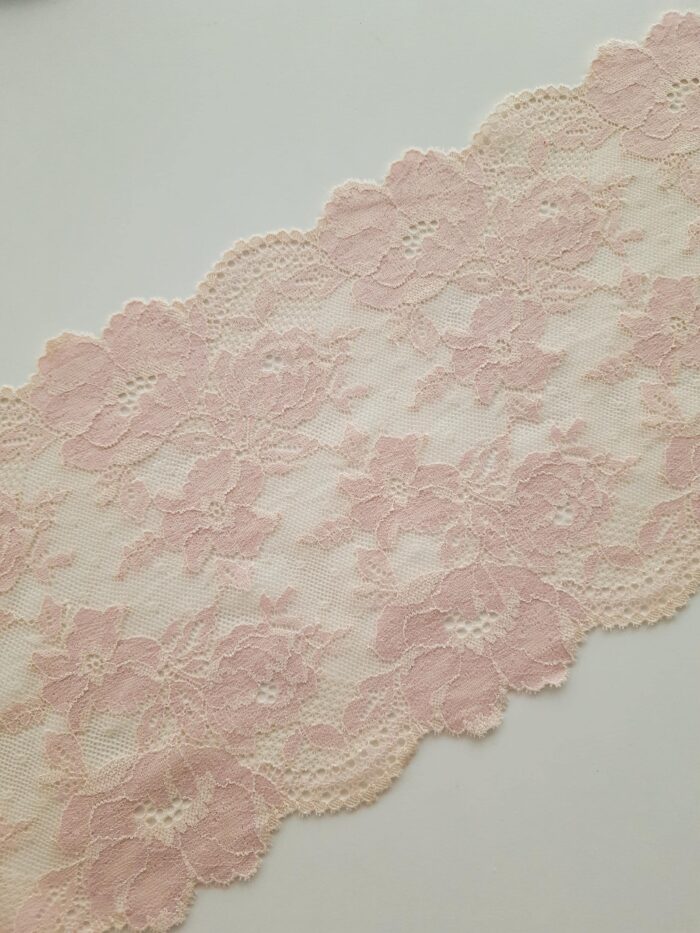 Bordure de dentelle élastique florale pour la couture de lingerie, 19 cm/ 7,48 po de large – Image 1