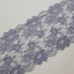 Passamaneria in pizzo elastico floreale lilla per cucito di lingerie, larghezza 19,5 cm/7,48
