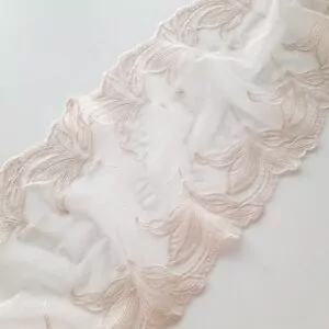 Beige embroidered lace