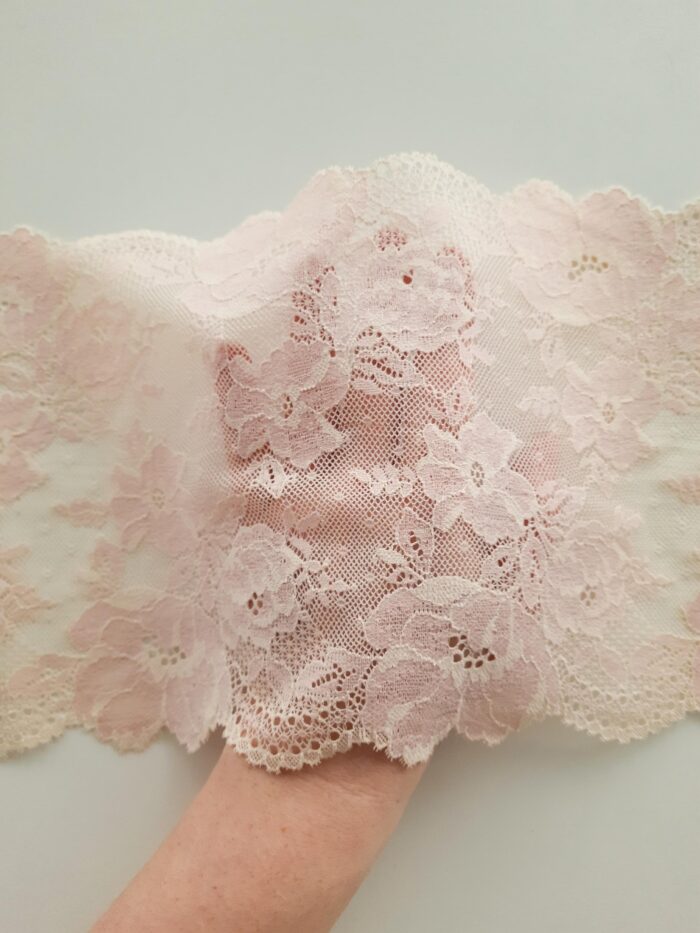Bordure de dentelle élastique florale pour la couture de lingerie, 19 cm/ 7,48 po de large – Image 3