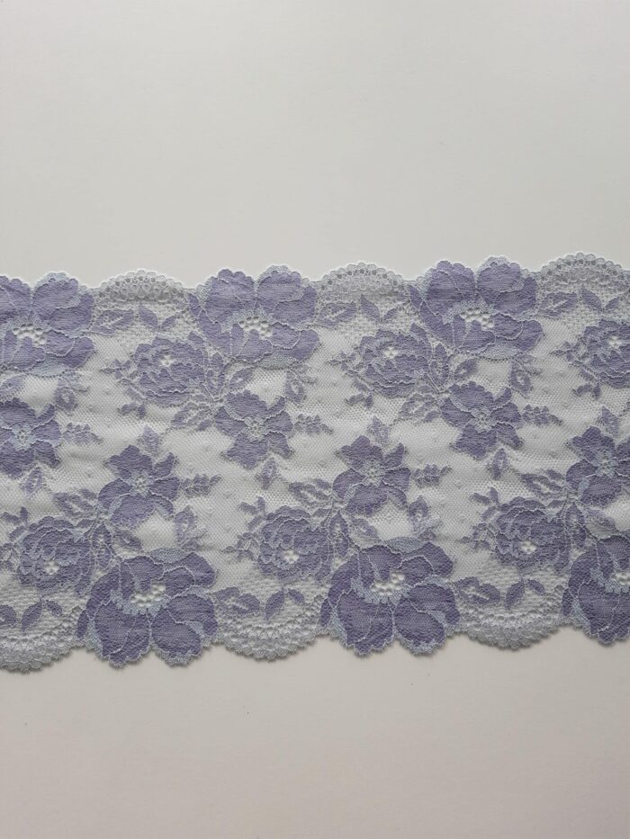lilac floral elastic lace trim for sewing lingerie, 19.5 cm/ 7.48" wide - Image 3
