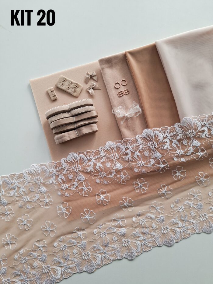 kit per cucire reggiseno + slip color caffè latte, Kit fai da te - immagine 20