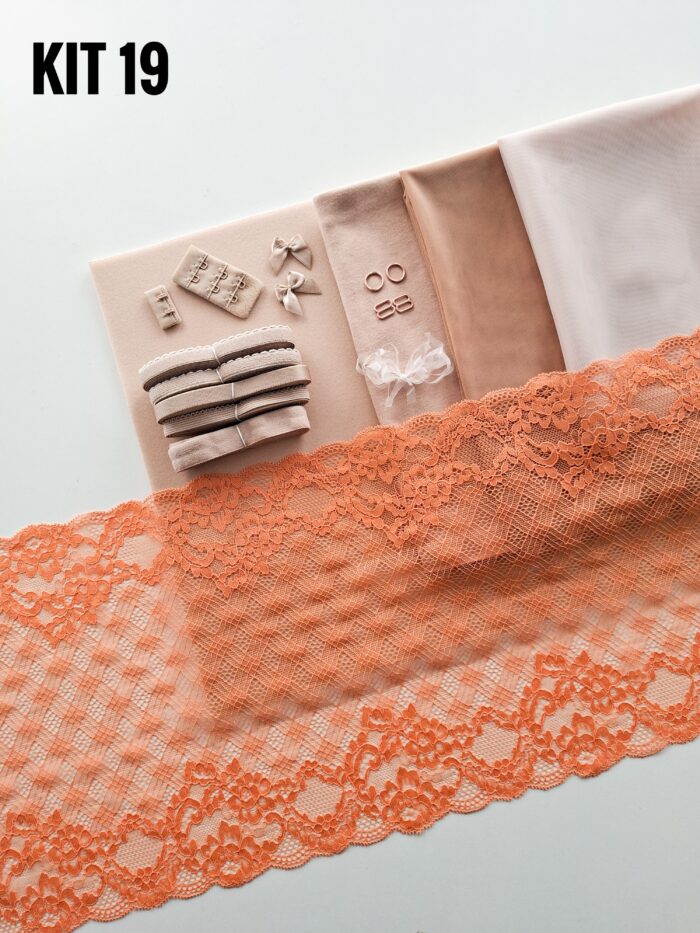kit per cucire reggiseno + slip color caffè latte, Kit fai da te - immagine 19