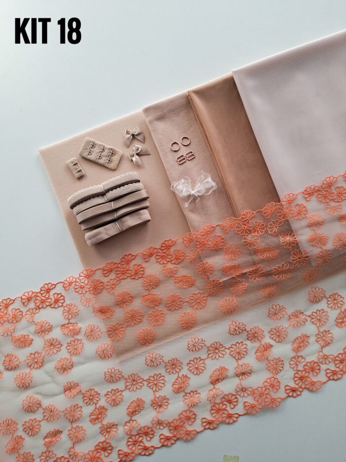 kit per cucire reggiseno + slip color caffè latte, Kit fai da te - immagine 18
