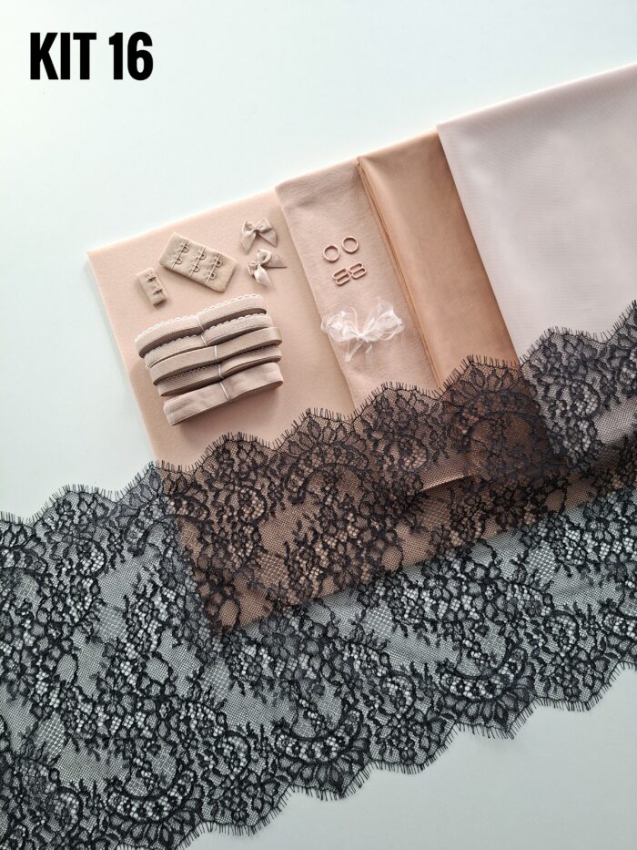 kit per cucire reggiseno + slip color caffè latte, Kit fai da te - immagine 17
