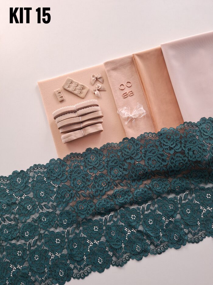 kit per cucire reggiseno + slip color caffè latte, Kit fai da te - immagine 16
