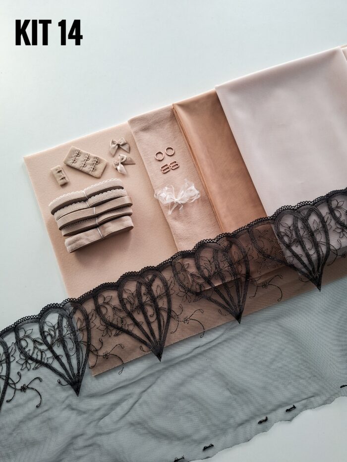 kit per cucire reggiseno + slip color caffè latte, Kit fai da te - immagine 15