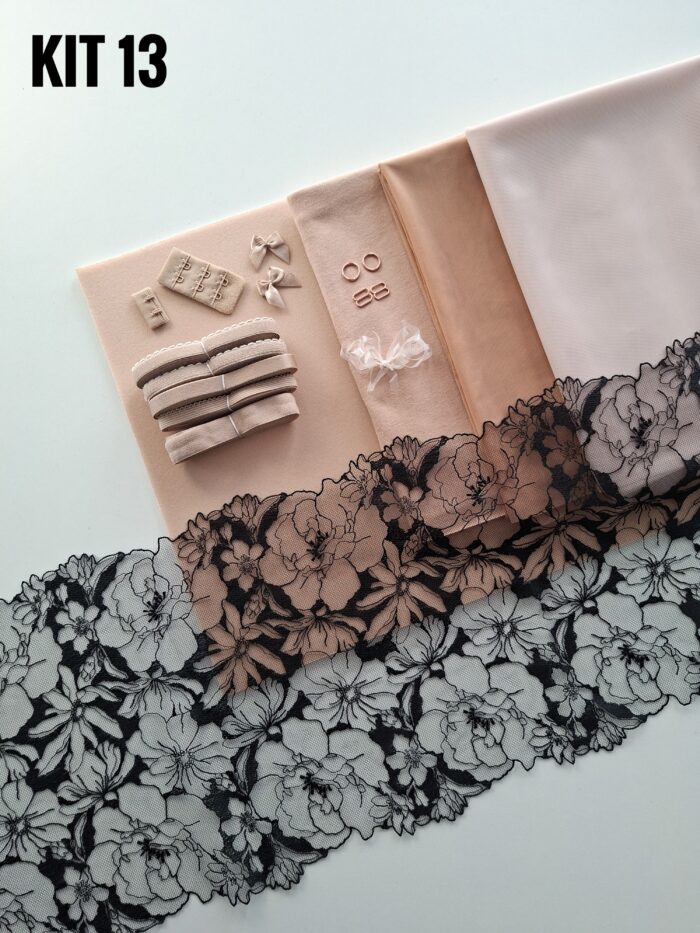 kit per cucire reggiseno + slip color caffè latte, Kit fai da te - immagine 14