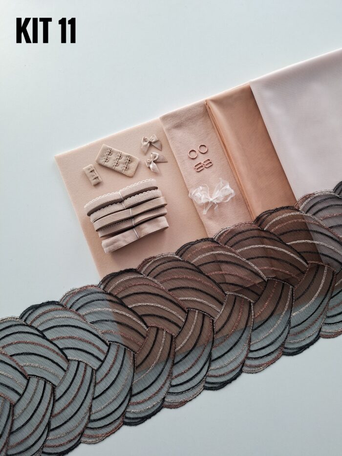 kit per cucire reggiseno + slip color caffè latte, Kit fai da te - immagine 12