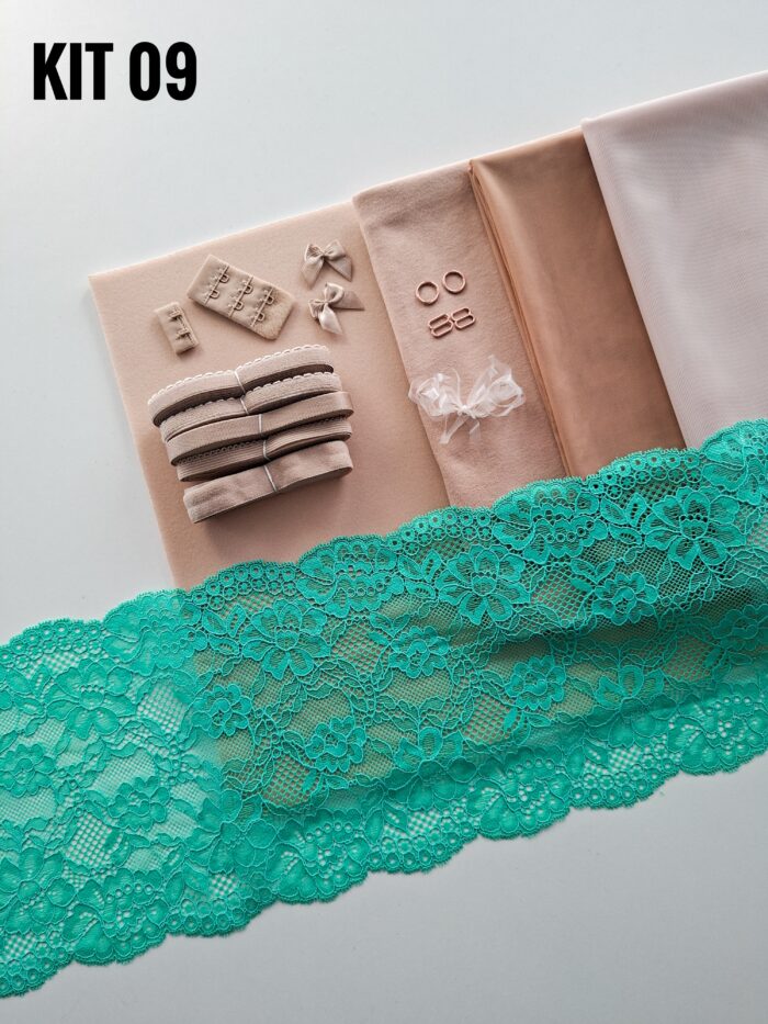 kit per cucire reggiseno + slip color caffè latte, Kit fai da te - immagine 10