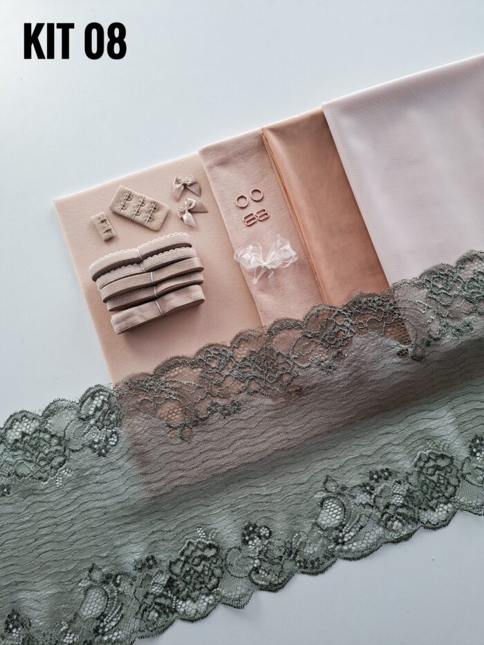 kit per cucire reggiseno + slip color caffè latte, Kit fai da te - immagine 9
