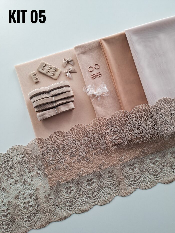 kit per cucire reggiseno + slip color caffè latte, Kit fai da te - immagine 6
