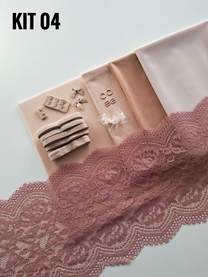 kit per cucire reggiseno + slip color caffè latte, Kit fai da te - immagine 5