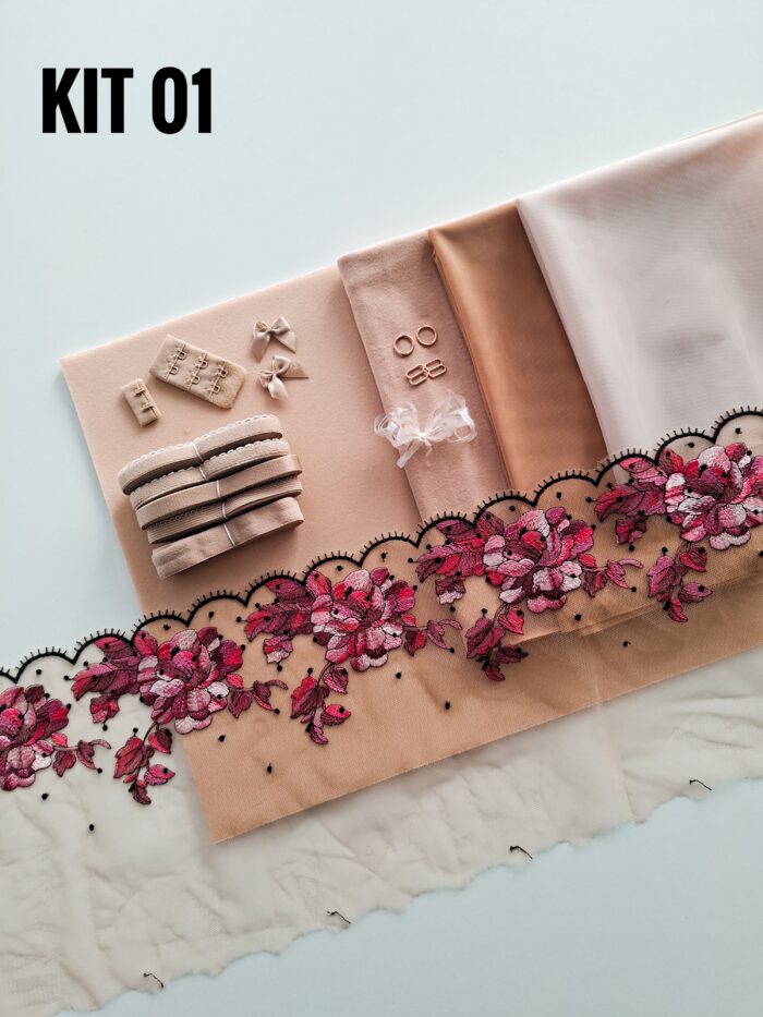 kit per cucire reggiseno + slip color caffè latte, Kit fai da te - immagine 2