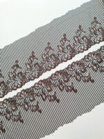 2m mirrored set, black embroidered lace for bra making, floral embroidery 20 cm/7.87''