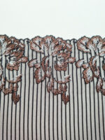 2m mirrored set, black embroidered lace for bra making, floral embroidery 20 cm/7.87'' - Image 3
