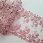pink floral embroidered lace for lingerie sewing, 23.0 cm/9.05