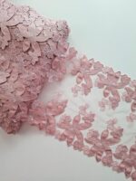 encaje bordado floral rosa para costura de lencería, 23,0 cm/9,05