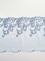 2m mirrored set, blue embroidered lace for bra making, floral embroidery 20 cm/7.87'' - Image 3