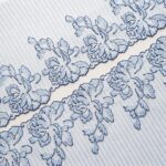 Set espejado de 2 m, encaje bordado azul para confección de sujetadores, bordado floral 20 cm/7,87''