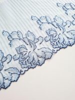 2m mirrored set, blue embroidered lace for bra making, floral embroidery 20 cm/7.87'' - Image 4