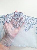 2m mirrored set, blue embroidered lace for bra making, floral embroidery 20 cm/7.87'' - Image 5