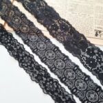 Black stretch lace trim