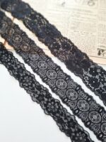 Black stretch lace trim