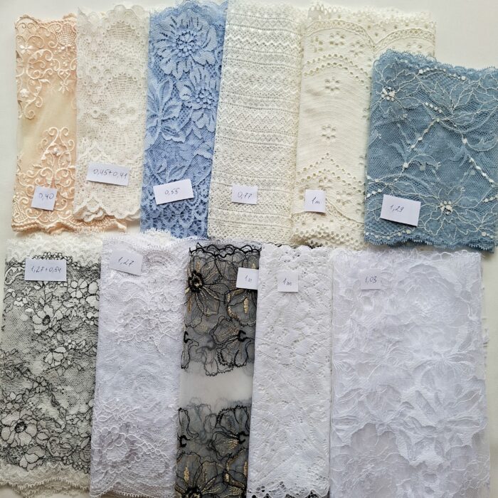 Mixed lace remnants: stretch & embroidery - immagine 1