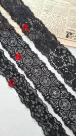 Black stretch lace trim - Image 3